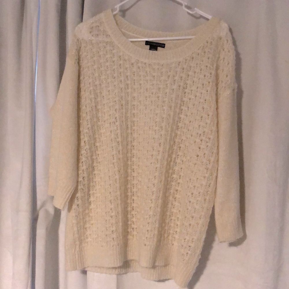 Covington Shimmery Cream Light-Weight Sweater